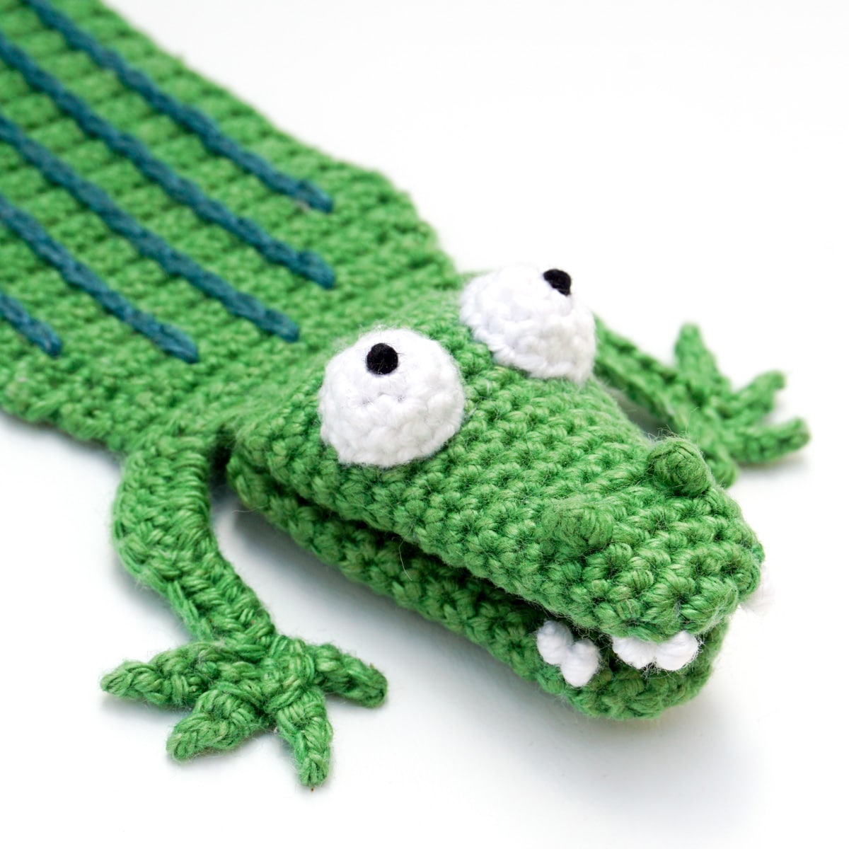 Patrón de Crochet Cocodrilo Marcapáginas Amigurumi | Supergurumi